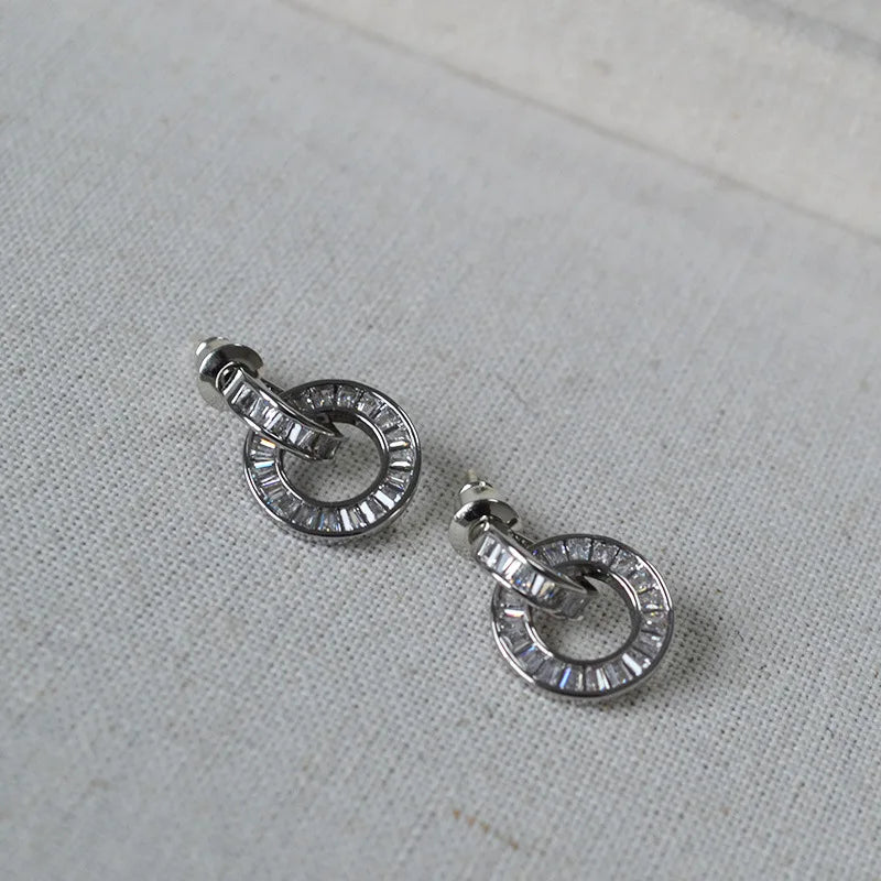 Brass With 18K AAA Zircon Drop Earring Women Jewelry Punk Designer Runway Rare Simply Gown Boho Japan Korean