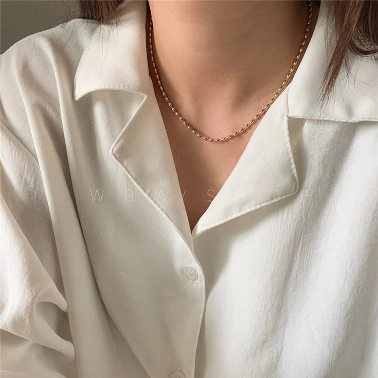 Titanium With 18K Gold Beaded Chains Pave Choker Necklace Women Stainless Steel Jewelry Runway Gown Hiphop Rare Glam Japan Ins