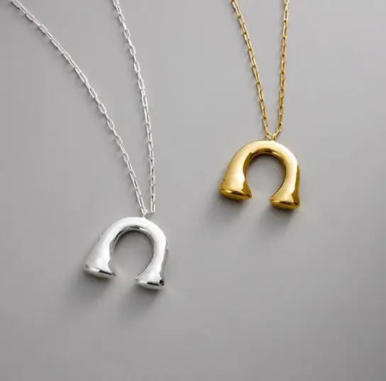 Brass With 18K Gold Long Chain U Necklace Women Jewelry Runway T Show Party Top Rare Boho Japan Souch Korea Fashion