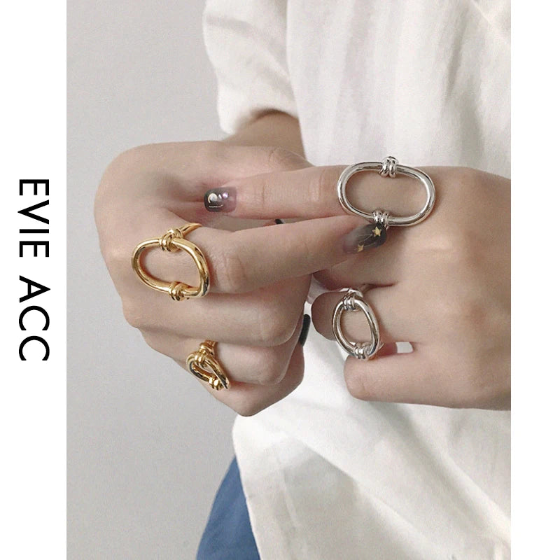 Titanium Geo Solid Statement Ring Women Jewelry Punk Party Designer Club Cocktail Party Gown Amazing Gift Trendy Top Japan