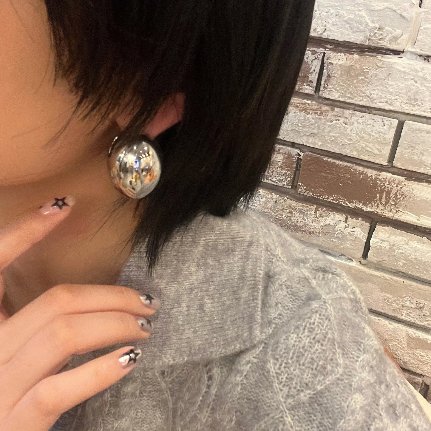 Brass With 18K Geo Simply Statement Egg Earrings Punk Party Gown Runway rare Boucle d'oreille Korean Japan Style Fashion