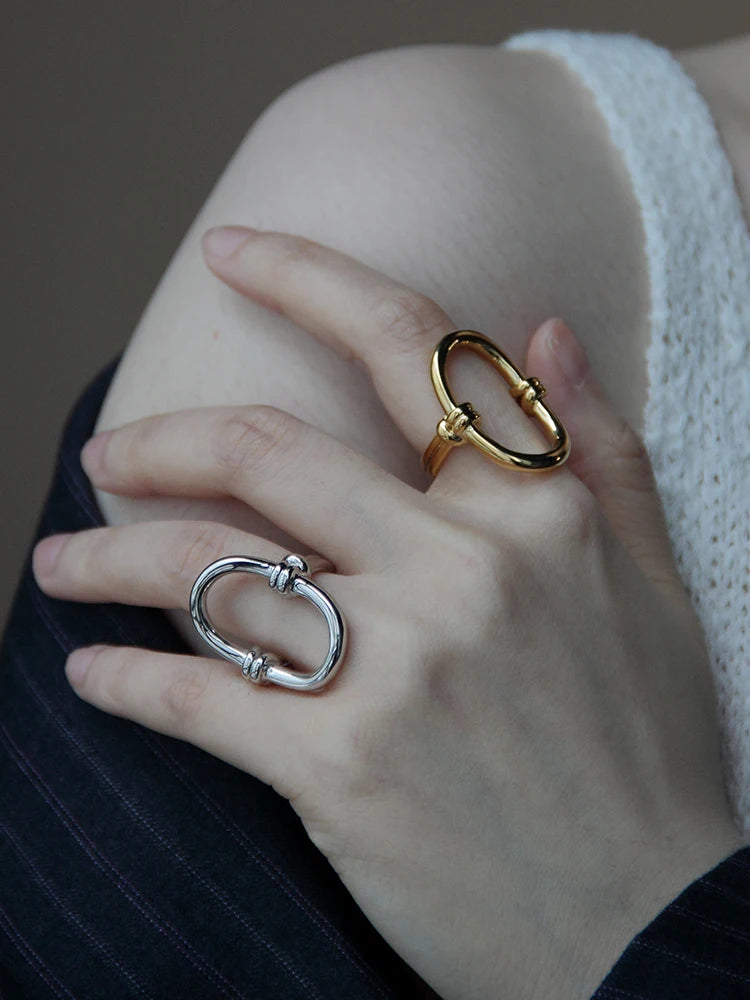 Titanium Cutout Solid Statement Ring Women Jewelry Punk Party Designer Club Cocktail Party Gown Amazing Gift Trendy Top Japan