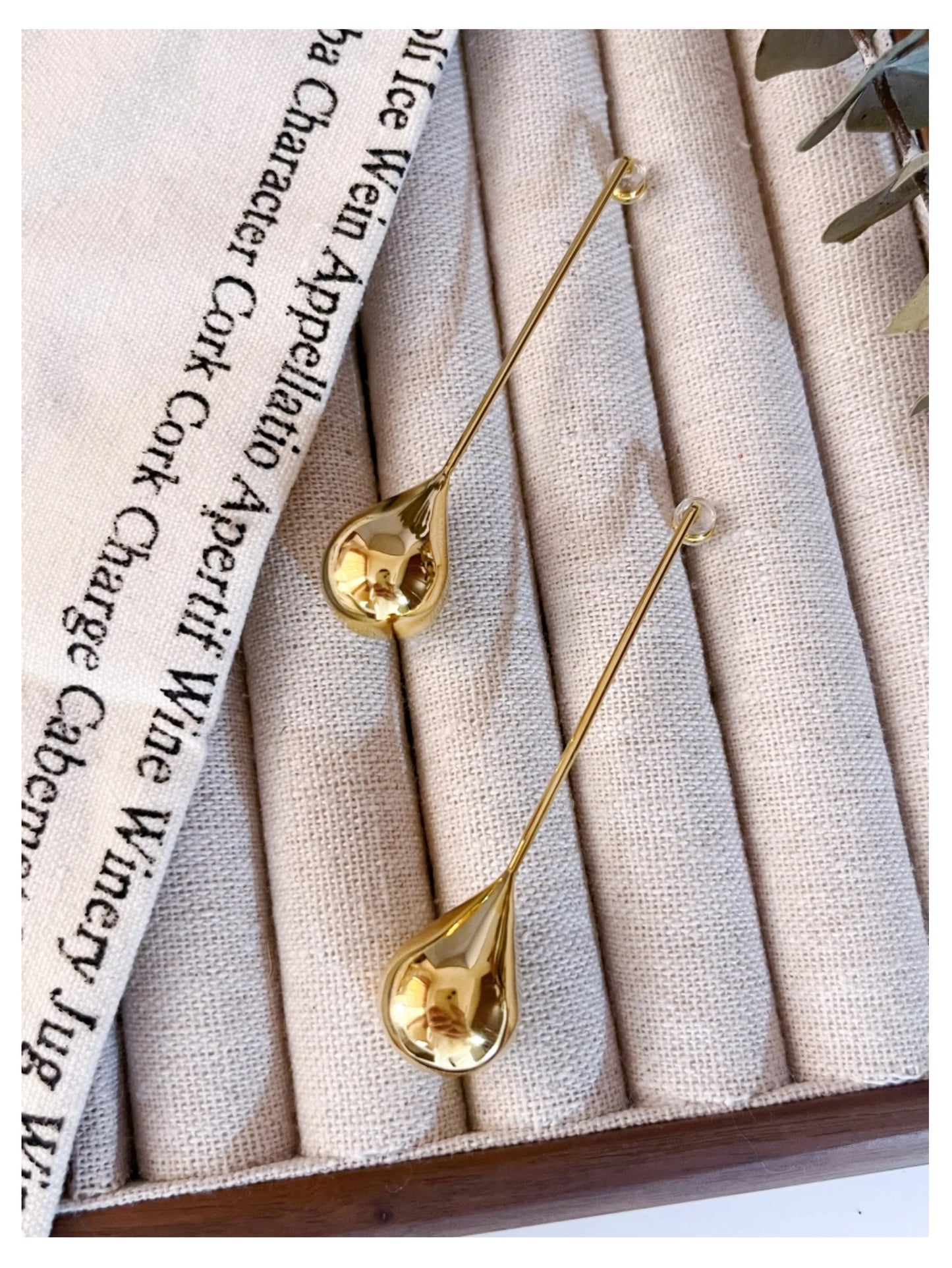 Brass With 18K Water Drop Long Dangle Earrings Punk Party Gown Runway rare Boucle d'oreille Korean Japan Style Fashion