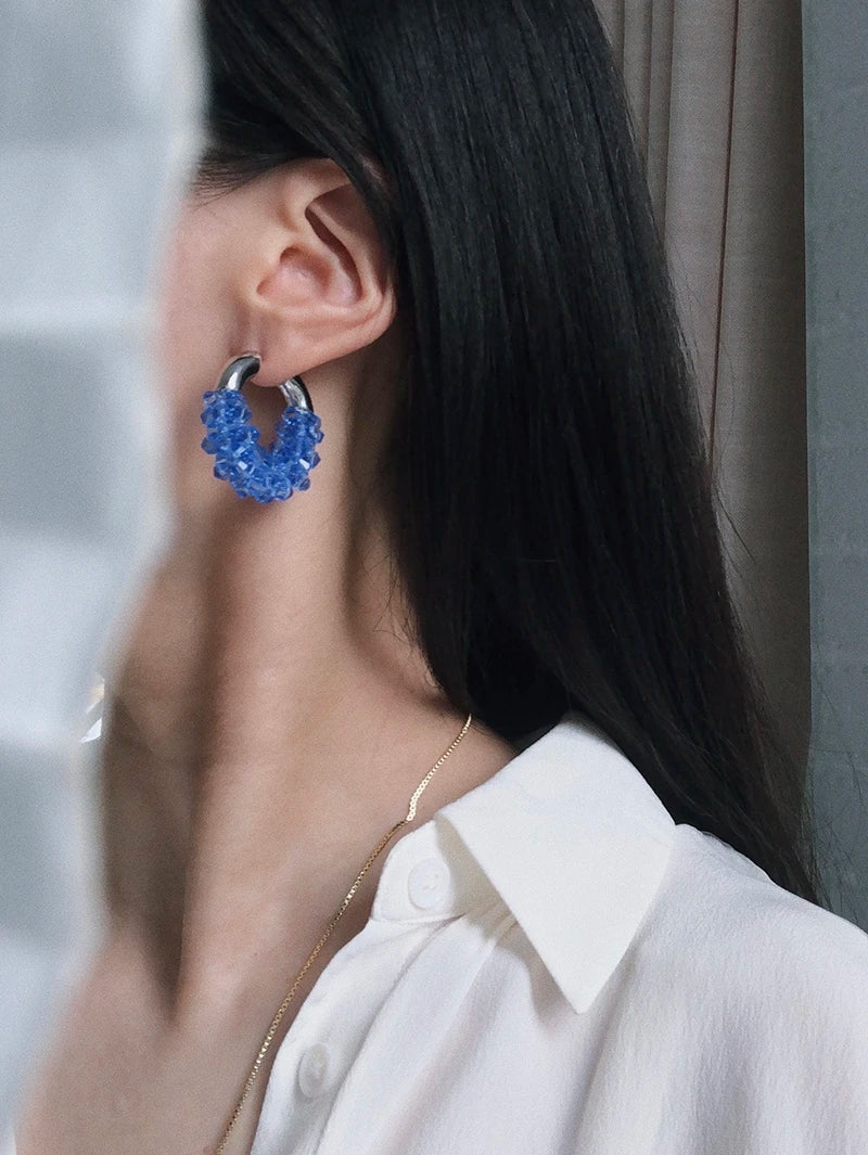 Brass With White Gold Colorful Resin Drop Earrings Women Jewelry Punk Party Gown Runway rare Boucle Korean Japan INS Boho Top