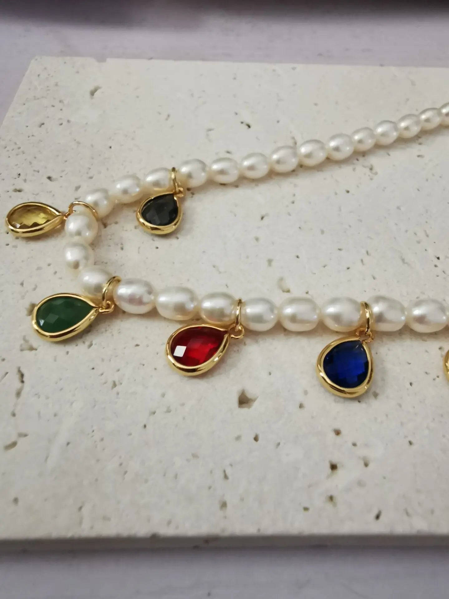 Colorful Zirconia Beads Natural Real Pearl Necklace Women Jewelry Party Designer T Show Runway Gown Japan Korean