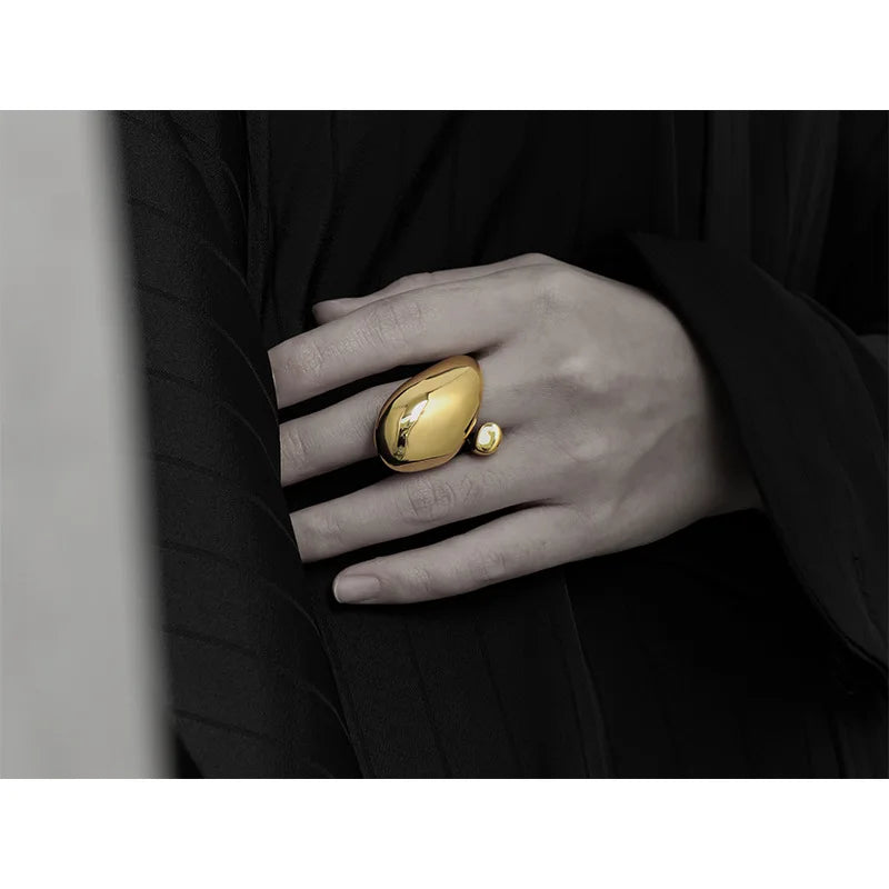 Brass With Withe Gold Stackable Rings Women Jewlery Designer T Show Club Cocktail Party Rare Japan Korean INS