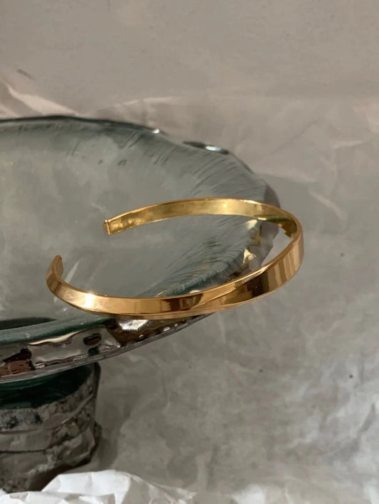 Brass Simply Twist Band Bracelet Women Men Lover Jewelry Designer T Show Runway Gown INS Japan Korean