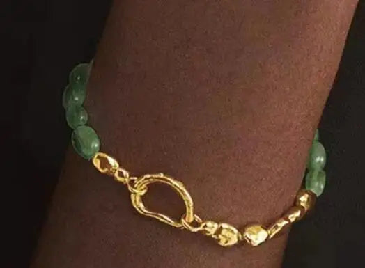 Natural Blue Green Jade Half Beads Choker Necklace Women Jewelry Punk Designer Runway Rare Gown Boho Japan Korean