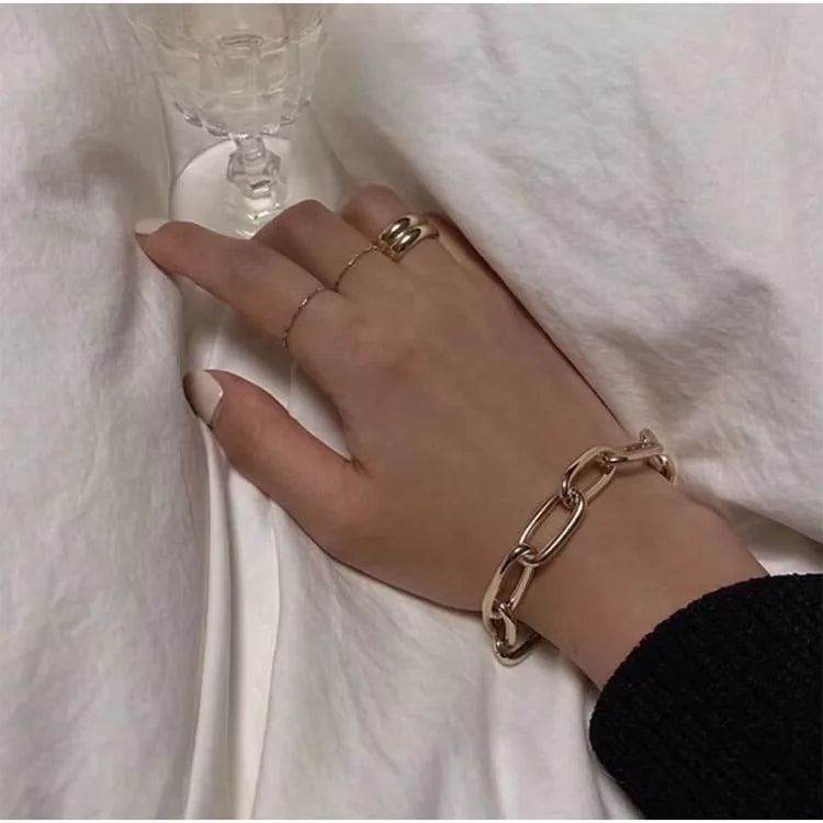 Brass With 18K Gold Pave Chunky Statement Bracelets Designer T Show Runway Gown Jewelry Rare INS Japan Korean