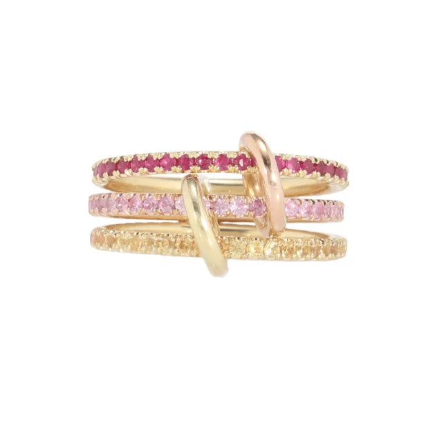 S925 Silver AAA Zircon Colorful  Link Chain Rings Women Jewlery Designer T Show Club Cocktail Party Rare Japan Korean INS
