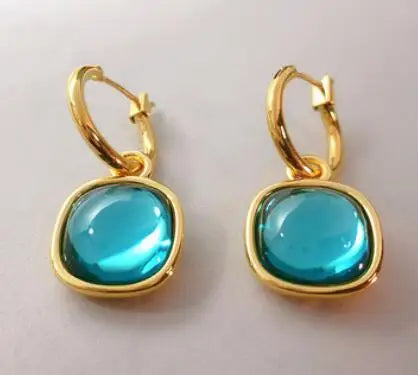 Brass With 18k Gold Candy Color Crystal Statement Drop Earrings Women Jewelry Party Boho T Show Gown Runway Rare Korean Japan