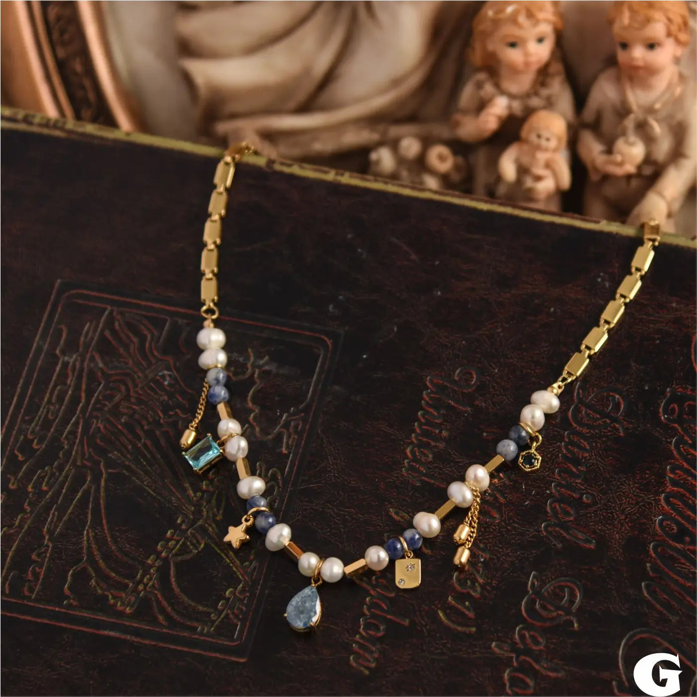 Brass With 18K Freshwater Pearl Natural Beads Necklace Women Jewelry Punk Designer Runway Rare Gown Boho Japan Korean