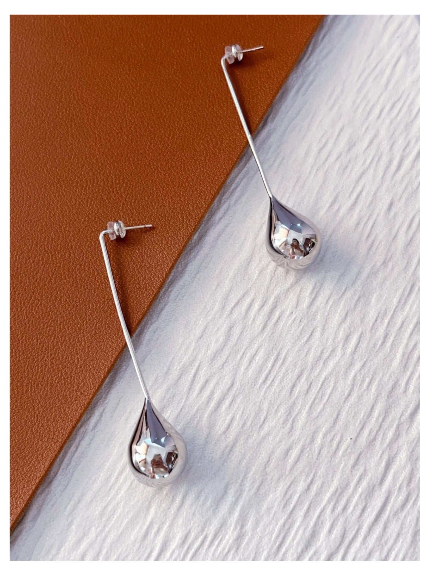 Brass With 18K Water Drop Long Dangle Earrings Punk Party Gown Runway rare Boucle d'oreille Korean Japan Style Fashion