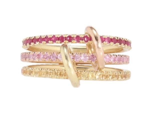 S925 Silver AAA Zircon Colorful  Link Chain Rings Women Jewlery Designer T Show Club Cocktail Party Rare Japan Korean INS