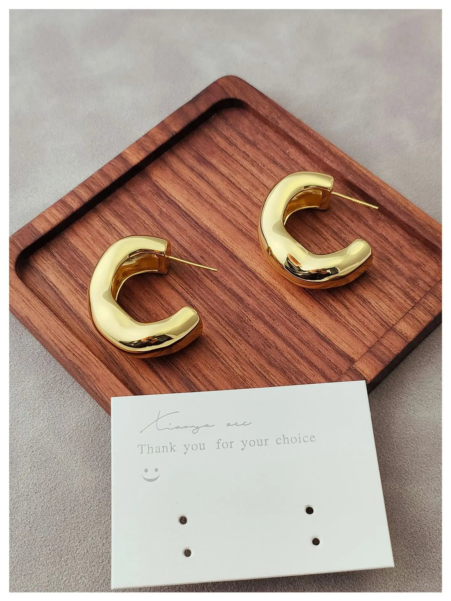 Brass Retro Chunky Irregular CC Hoop Earrings Women Jewelry Punk Party T Show Gown Runway Korean Japan INS