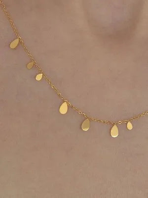 Titanium Waterdrop Square Charms Choker Necklace Punk Statement Designer T Show Runway Gown Sweety Boho Amazing Jewelry