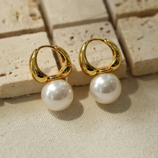 Brass Sweety Black Jade Pearl Earrings Women Jewelry Punk Party T Show Gown Runway Korean Japan INS