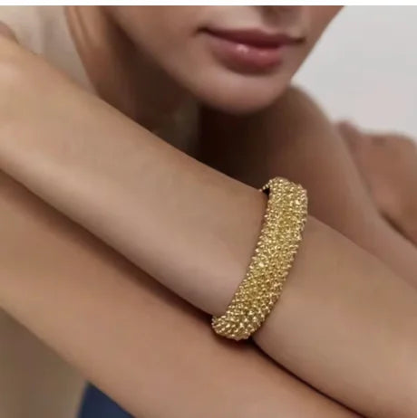 Brass Chunky Twist Ring Bangles Women  Jewelry Punk Designer Club Cocktail  Party Boho Japan Korean