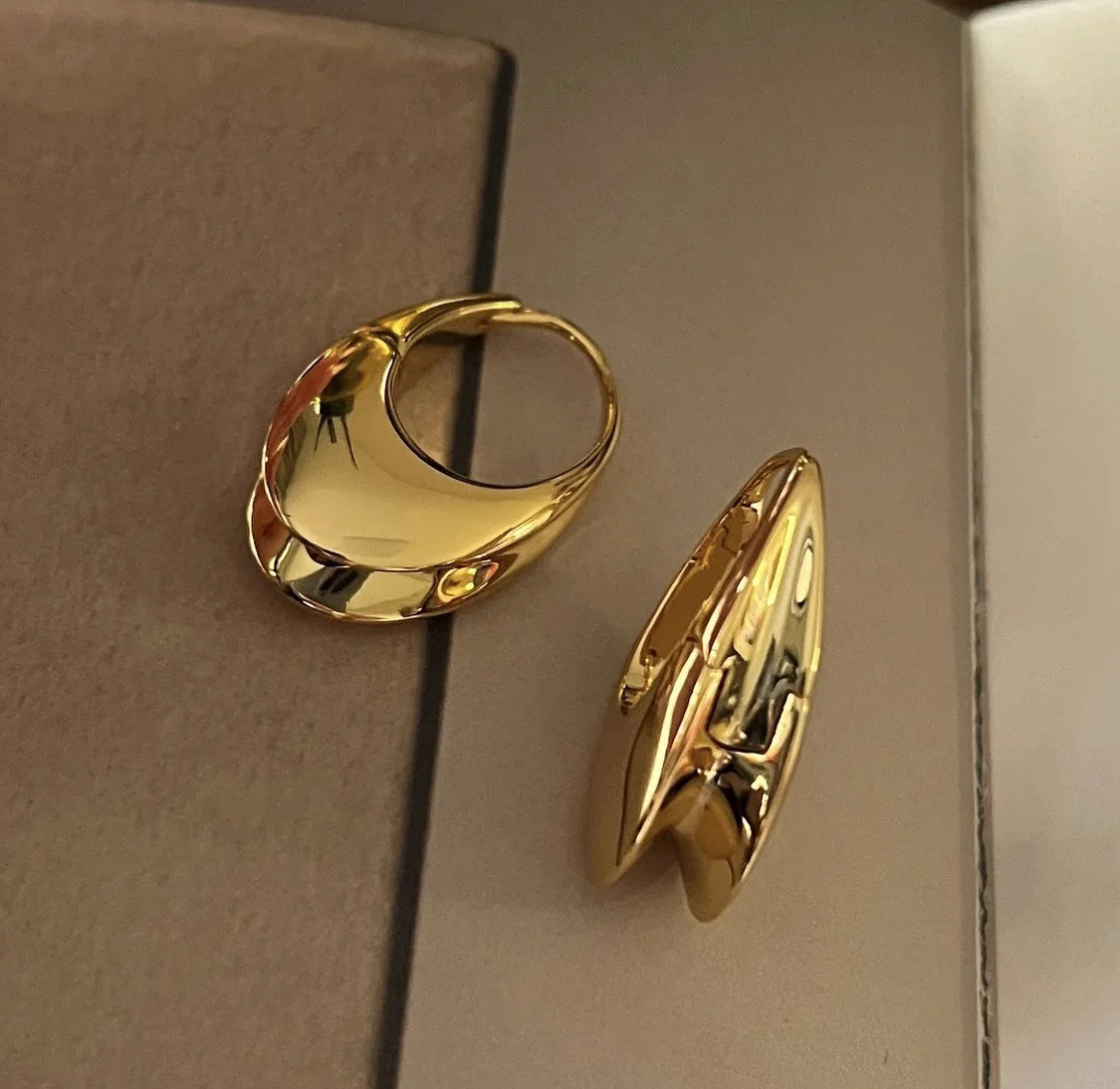 Brass With 18K Gold U Hoop Earring Women  Jewelry Punk Designer Club Cocktail  Party Boho Japan Korean