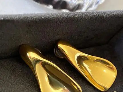 Brass Horn  Earrings Women Jewelry Punk Designer Runway Rare Simply Gown Boho Japan Korean