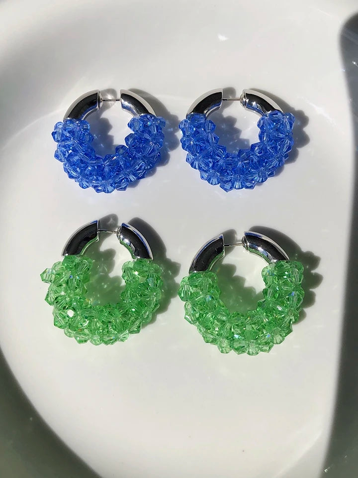 Brass With White Gold Colorful Resin Drop Earrings Women  Jewelry Punk Party Gown  Runway rare Boucle  Korean Japan INS Boho Top