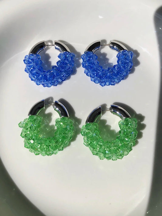 Brass With White Gold Colorful Resin Drop Earrings Women  Jewelry Punk Party Gown  Runway rare Boucle  Korean Japan INS Boho Top
