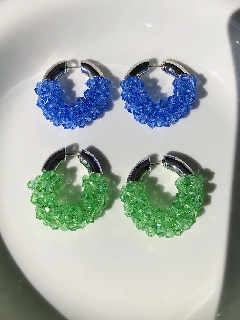 Brass With White Gold Colorful Resin Drop Earrings Women  Jewelry Punk Party Gown  Runway rare Boucle  Korean Japan INS Boho Top