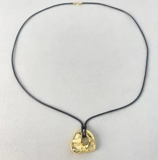 Brass Simply Irregular Cutout Pendant Necklace Women  Jewelry Designer T Show Runway Gown  Rare Glam Japan Ins Glam Boho