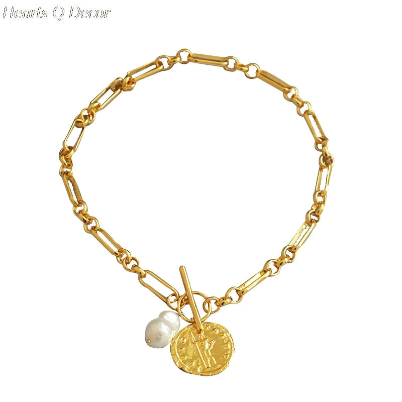 Bass Baroque Pearl Portrait Toggle OT Chain Choker Statement Necklace Punk Hiphop Designer T Show Runway Gown Sweet Boho Trendy