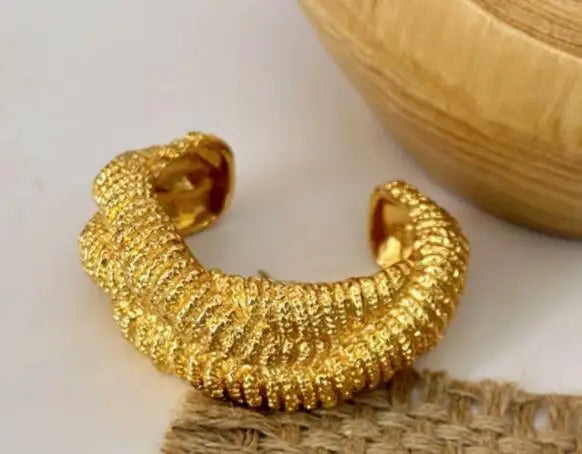 Brass Chunky Twist Ring Bangles Women  Jewelry Punk Designer Club Cocktail  Party Boho Japan Korean