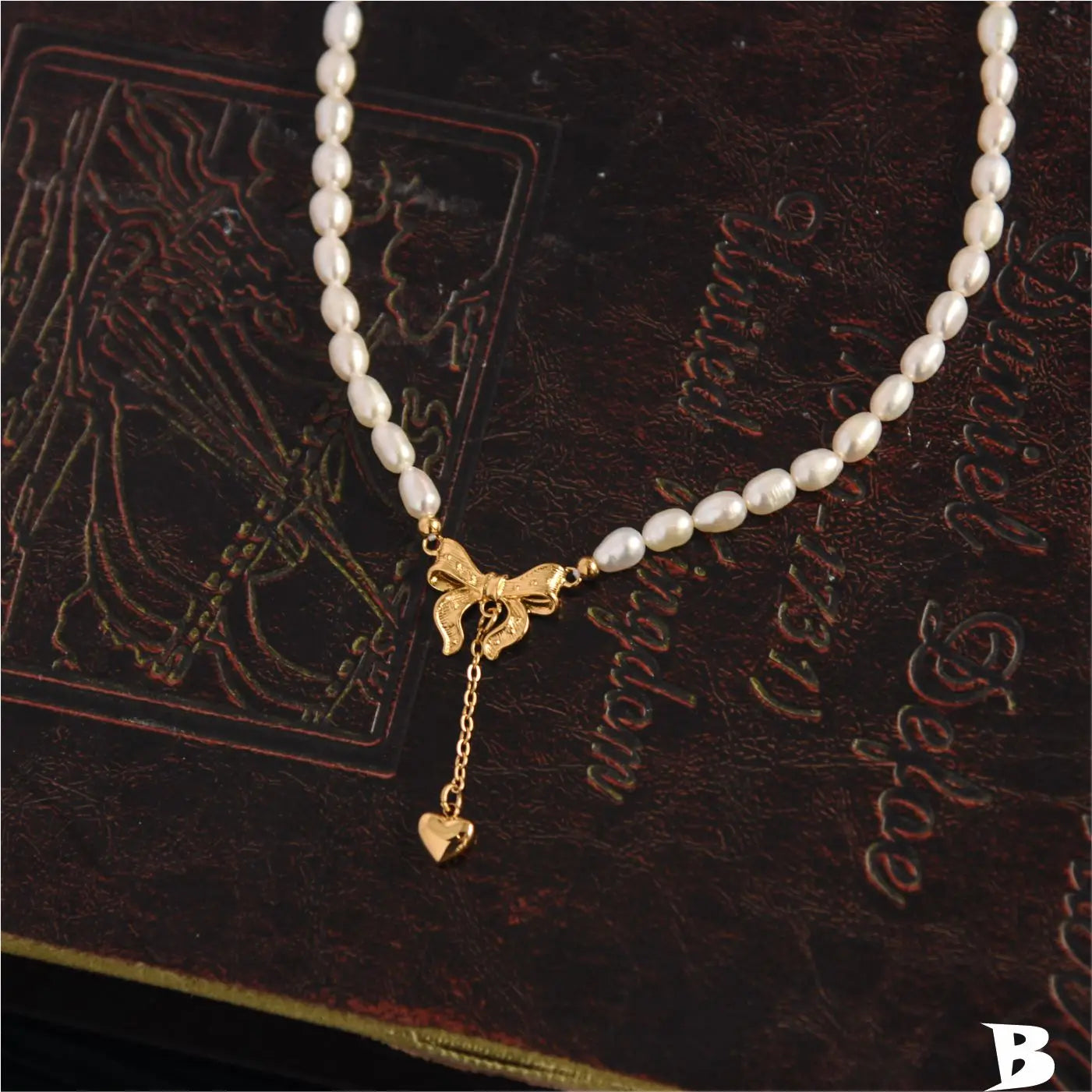 Brass With 18K Freshwater Pearl Natural Beads Necklace Women Jewelry Punk Designer Runway Rare Gown Boho Japan Korean