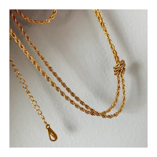 Titanium Layered Twist Knot Choker  Necklace Women Jewelry Punk Designer Runway Rare Gown Boho Japan Korean