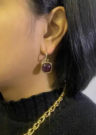 Brass With 18k Gold Candy Color Crystal Statement Drop Earrings Women Jewelry Party Boho T Show Gown Runway Rare Korean Japan