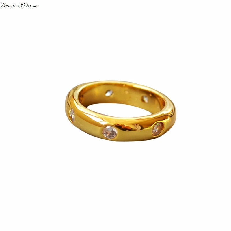 Brass Zirconia Band Statement Rings Punk Style Designer Club Cocktail  Party Gown Amazing Gift Trendy Top Jewelry Korean Japan