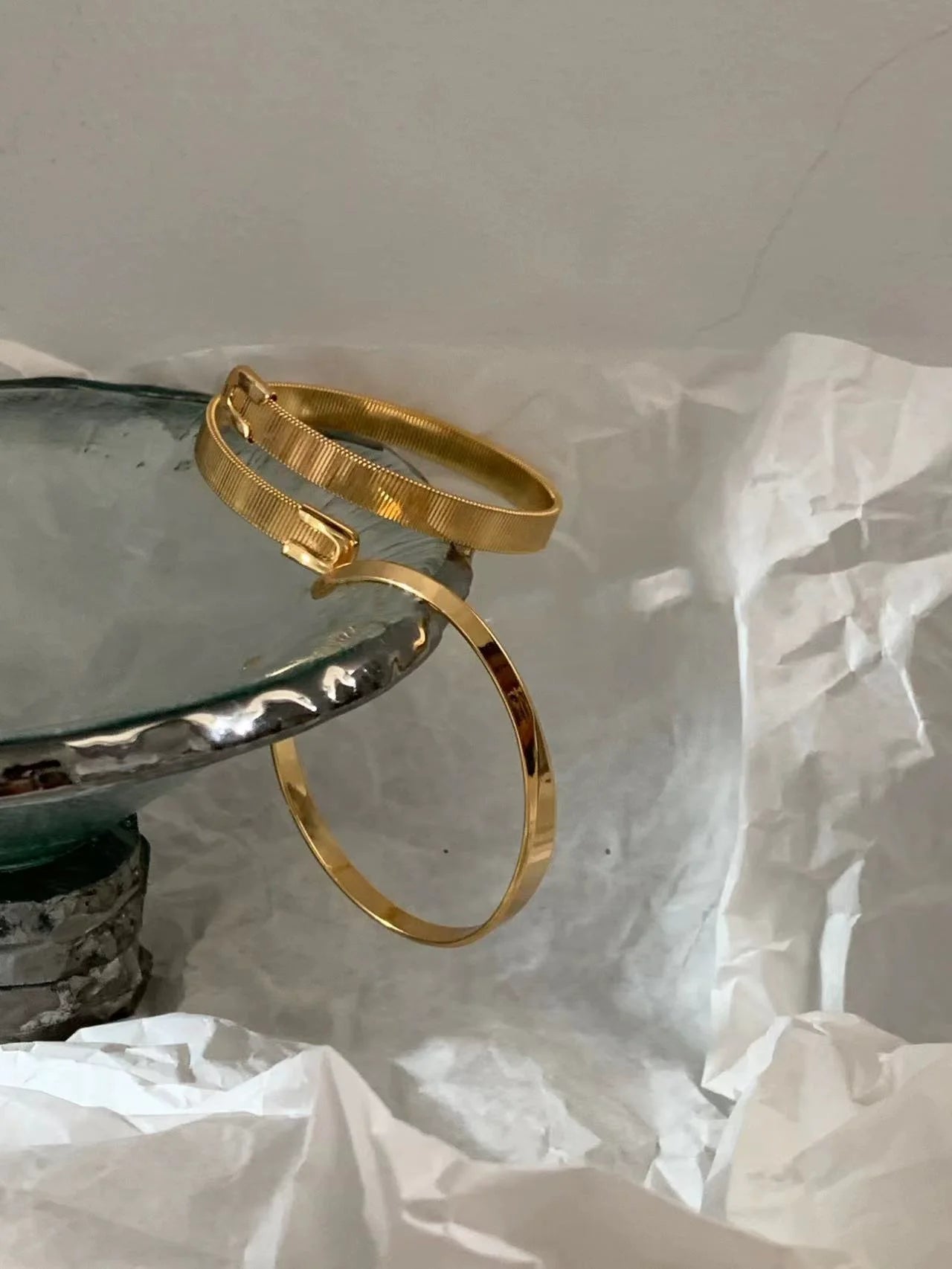 Brass Simply Twist Band Bracelet Women Men Lover Jewelry Designer T Show Runway Gown INS Japan Korean