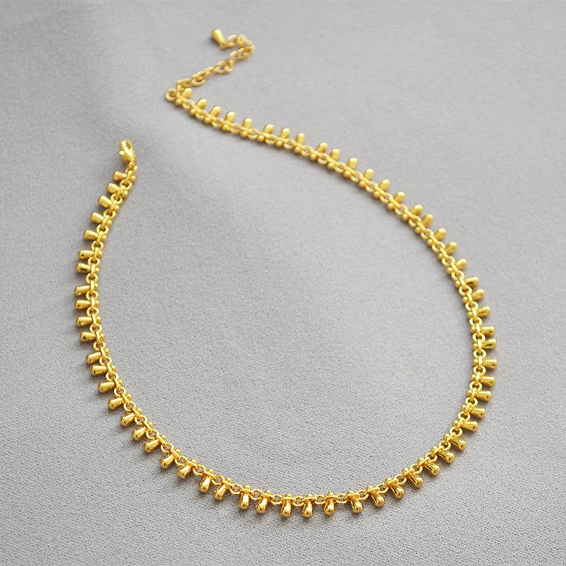 Glam Brass Raindrop Wapped Choker Necklace Classic Women Gifts Jewelry Gown Sweet Boho Trendy INS OL Simply