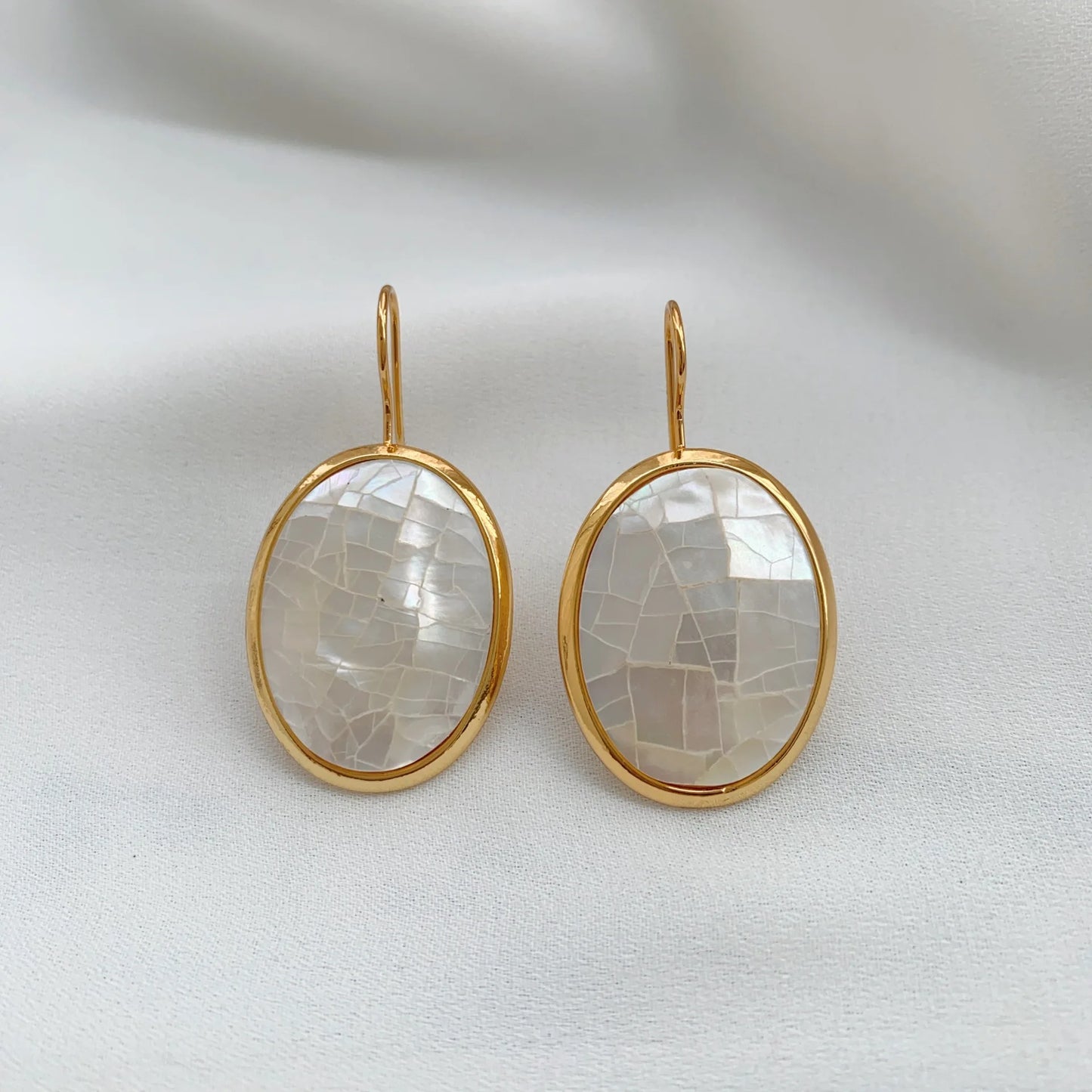 Brass With 18K Gold Natural Shell  Earring Women  Jewelry Punk Designer Club Cocktail  Party Boho Japan Korean