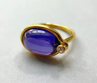 Brass With 18 K Gold Colorful Rhinestone Crystal Ring Women Jewlery Designer T Show Club Cocktail Party Rare Japan Korean