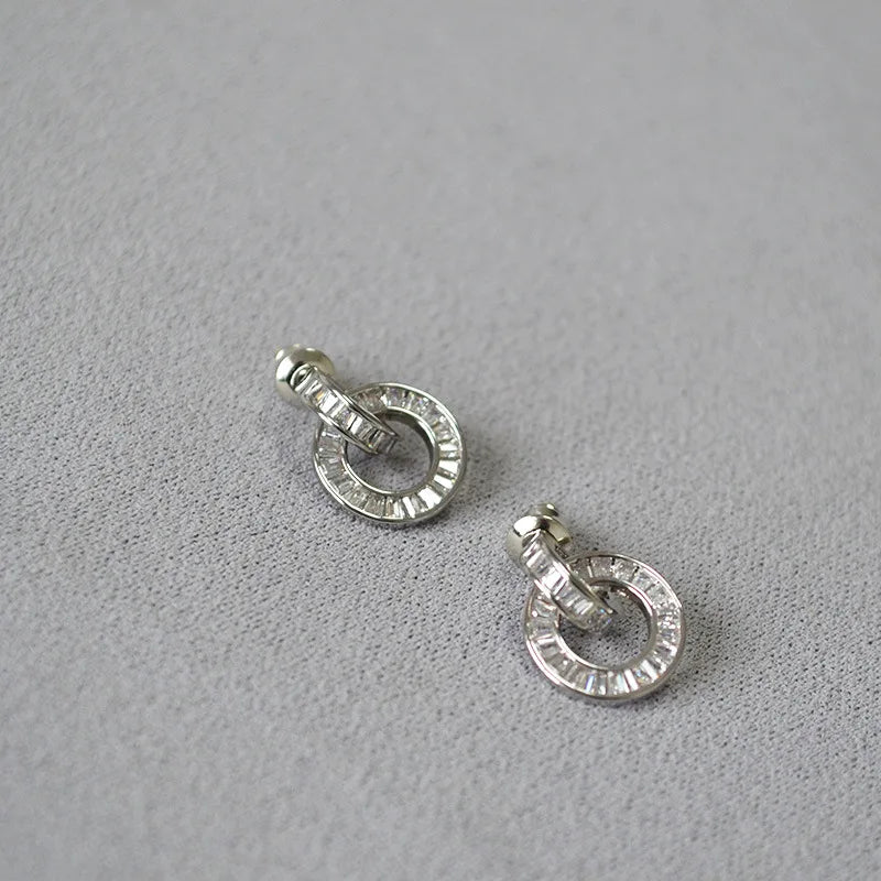 Brass With 18K AAA Zircon Drop Earring Women Jewelry Punk Designer Runway Rare Simply Gown Boho Japan Korean