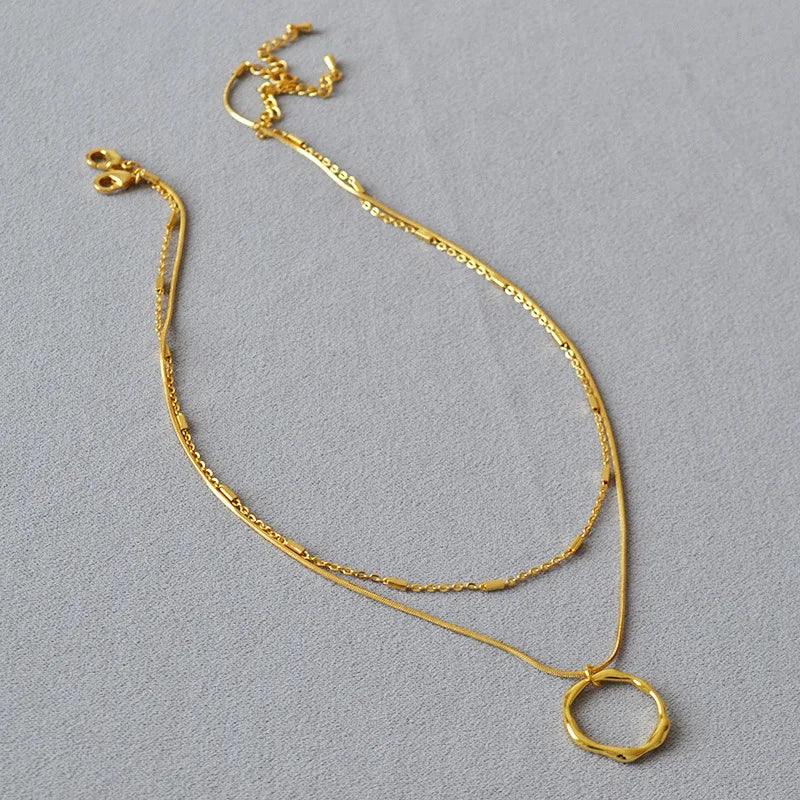 Brass With 18K Gold Snake Chain Beads Layered Necklaces Women Jewelry Punk Hiphop Designer Runway OL Gown Boho Top Japan