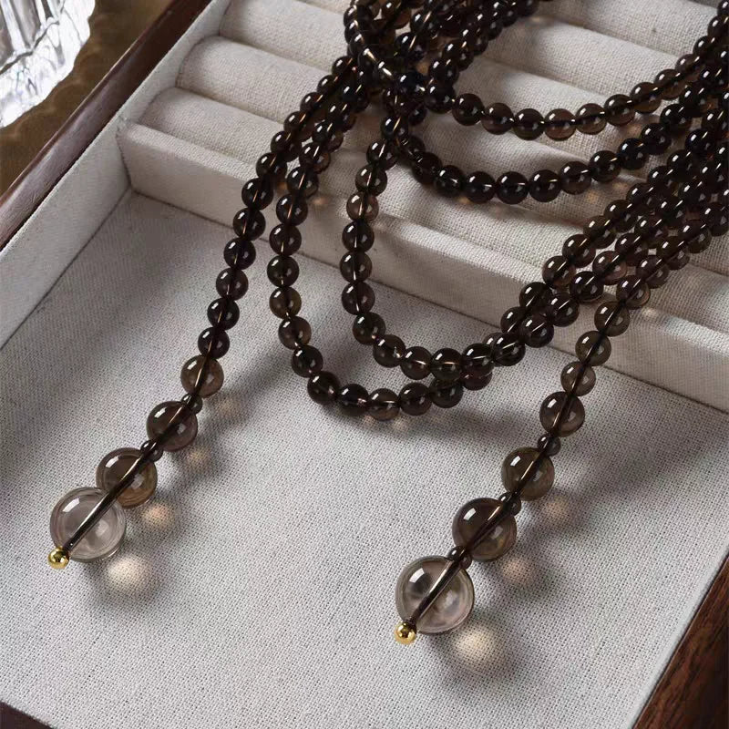 Brass With 18K Natural Crystal Beads Necklace Women  Jewelry Designer T Show Runway Gown  Rare Glam Japan Ins