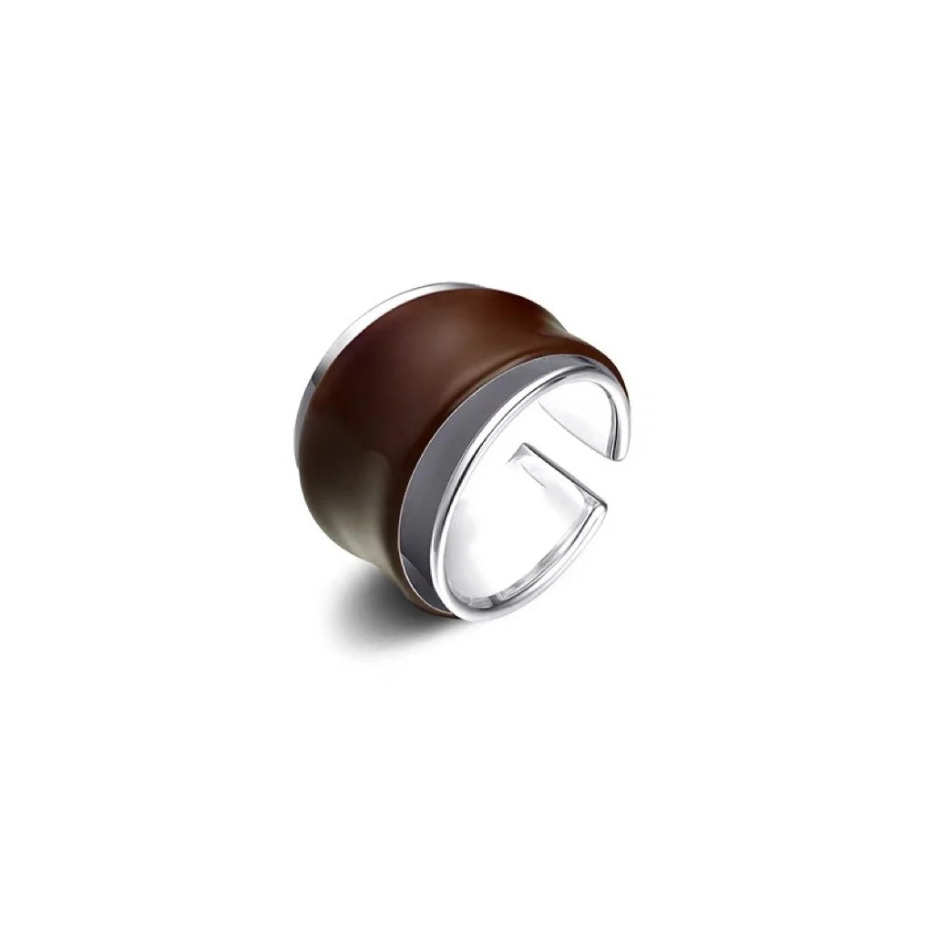 Brass Chocolate Color Layered Rings Women  Jewelry Punk Designer Club Cocktail  Party Boho Japan Korean