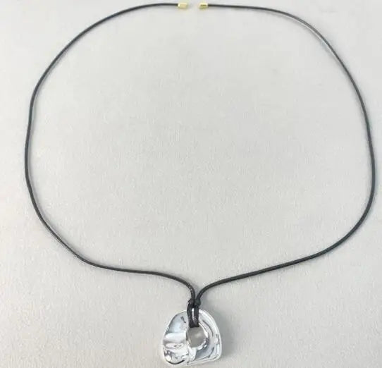 Brass Simply Irregular Cutout Pendant Necklace Women  Jewelry Designer T Show Runway Gown  Rare Glam Japan Ins Glam Boho