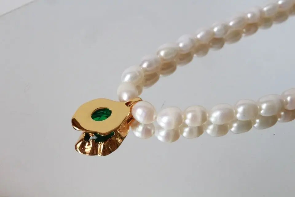 Colorful Crystal Beads Real Freshwater Pearl Choker Necklaces Punk Hiphop Designer Runway Rare Simply Gown Boho Top Japan Korean