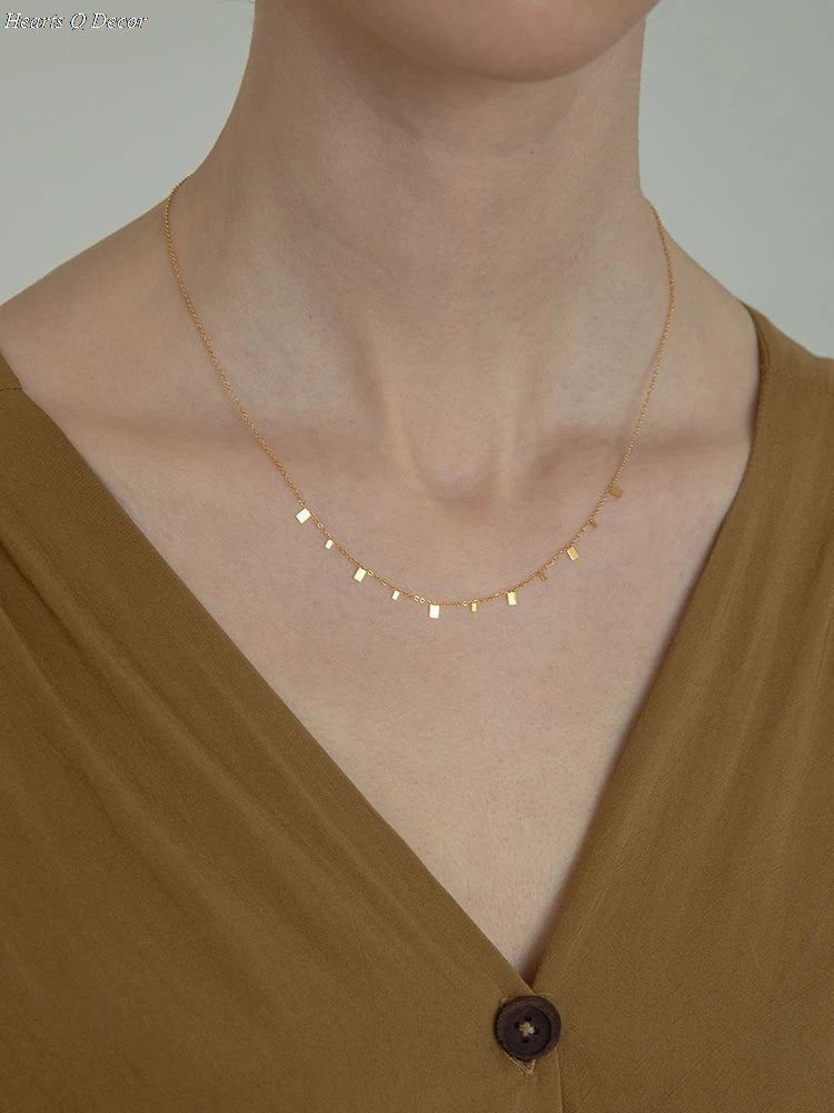Titanium Waterdrop Square Charms Choker Necklace Punk Statement Designer T Show Runway Gown Sweety Boho Amazing Jewelry