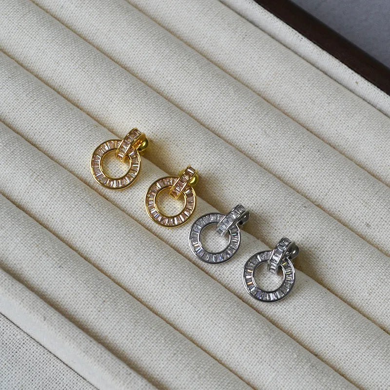 Brass With 18K AAA Zircon Drop Earring Women Jewelry Punk Designer Runway Rare Simply Gown Boho Japan Korean