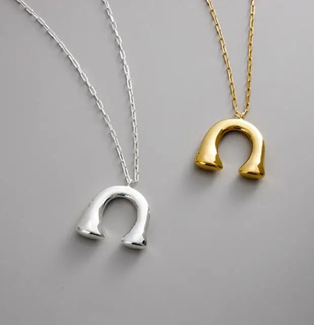 Brass With 18K Gold Long Chain U Necklace Women Jewelry  Runway T Show Party Top Rare Boho Japan Souch Korea Fashion