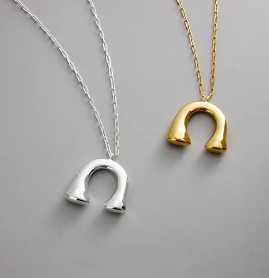 Brass With 18K Gold Long Chain U Necklace Women Jewelry  Runway T Show Party Top Rare Boho Japan Souch Korea Fashion
