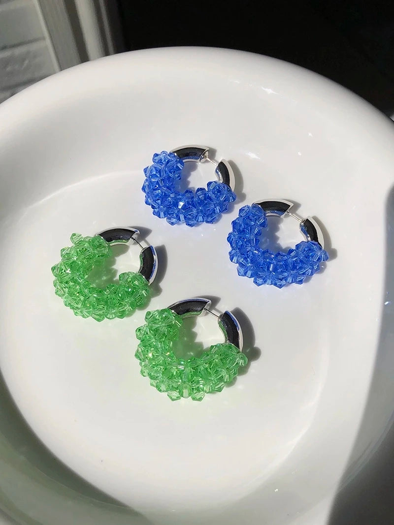 Brass With White Gold Colorful Resin Drop Earrings Women  Jewelry Punk Party Gown  Runway rare Boucle  Korean Japan INS Boho Top