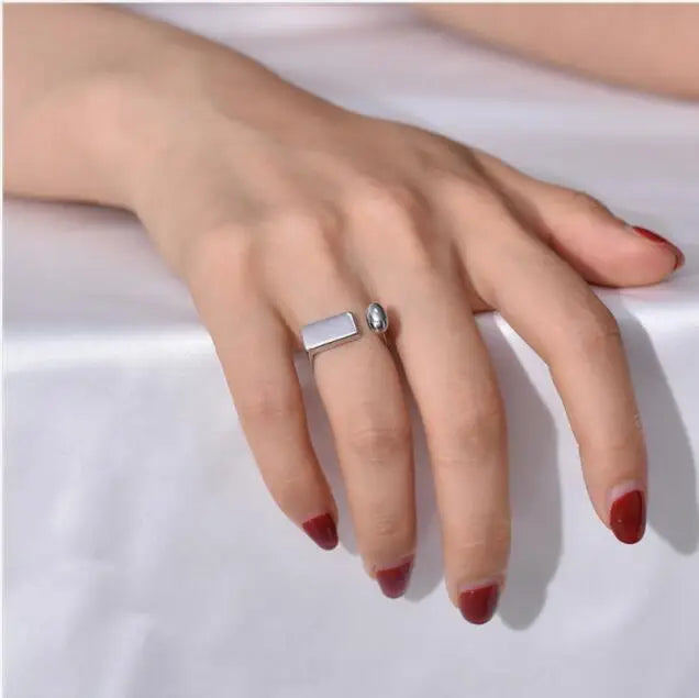 Brass Geo Solid Rings Women Jewelry Punk Boho Party Designer Club Cocktail Party Ins Rare Japan South Korean